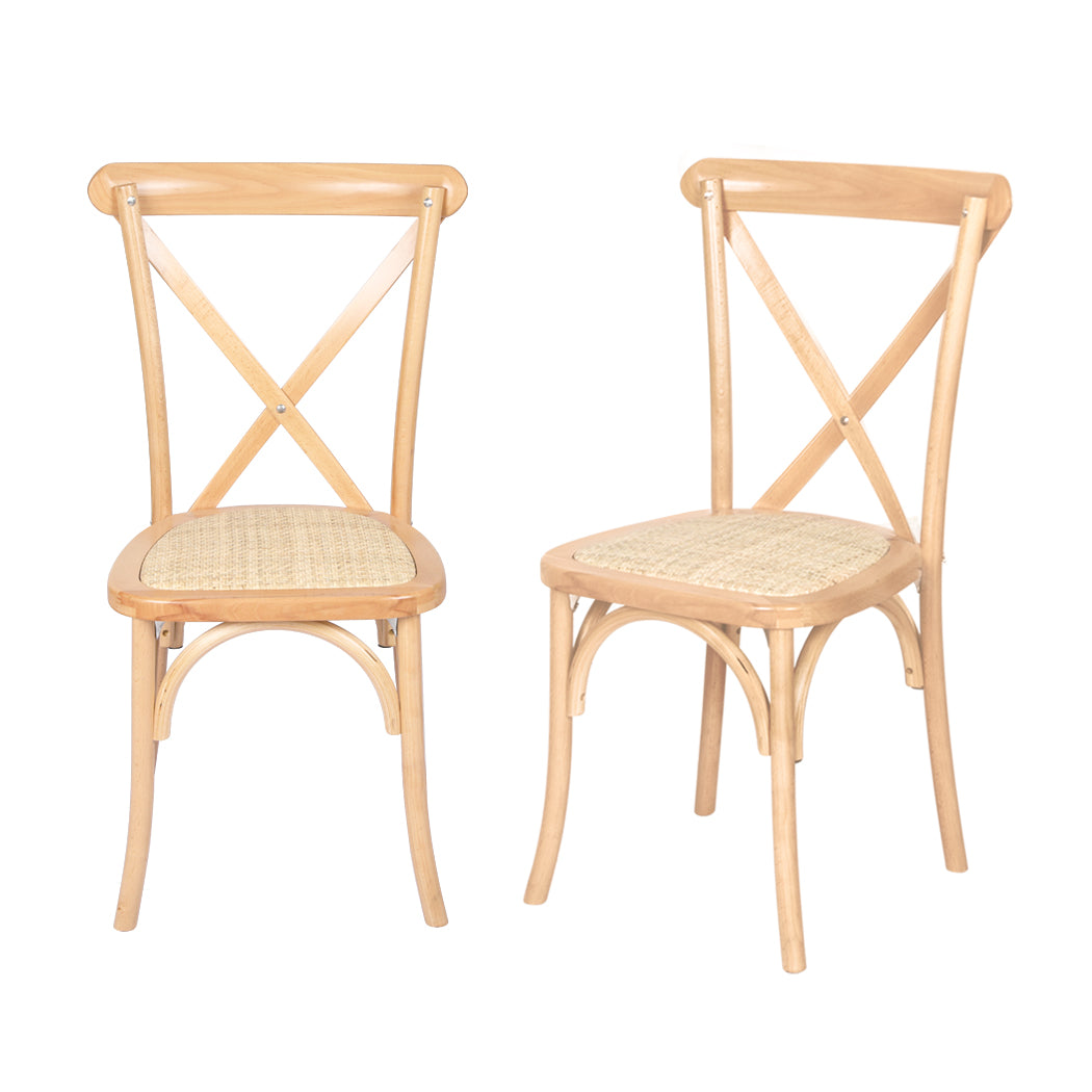 Levede 2X Dining Chairs Cross Back Chair-1954802378498772992