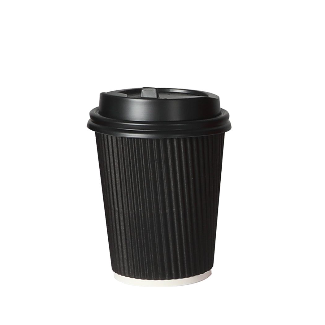 200 Pcs 8oz Disposable Takeaway Coffee Black-1910113171826413568