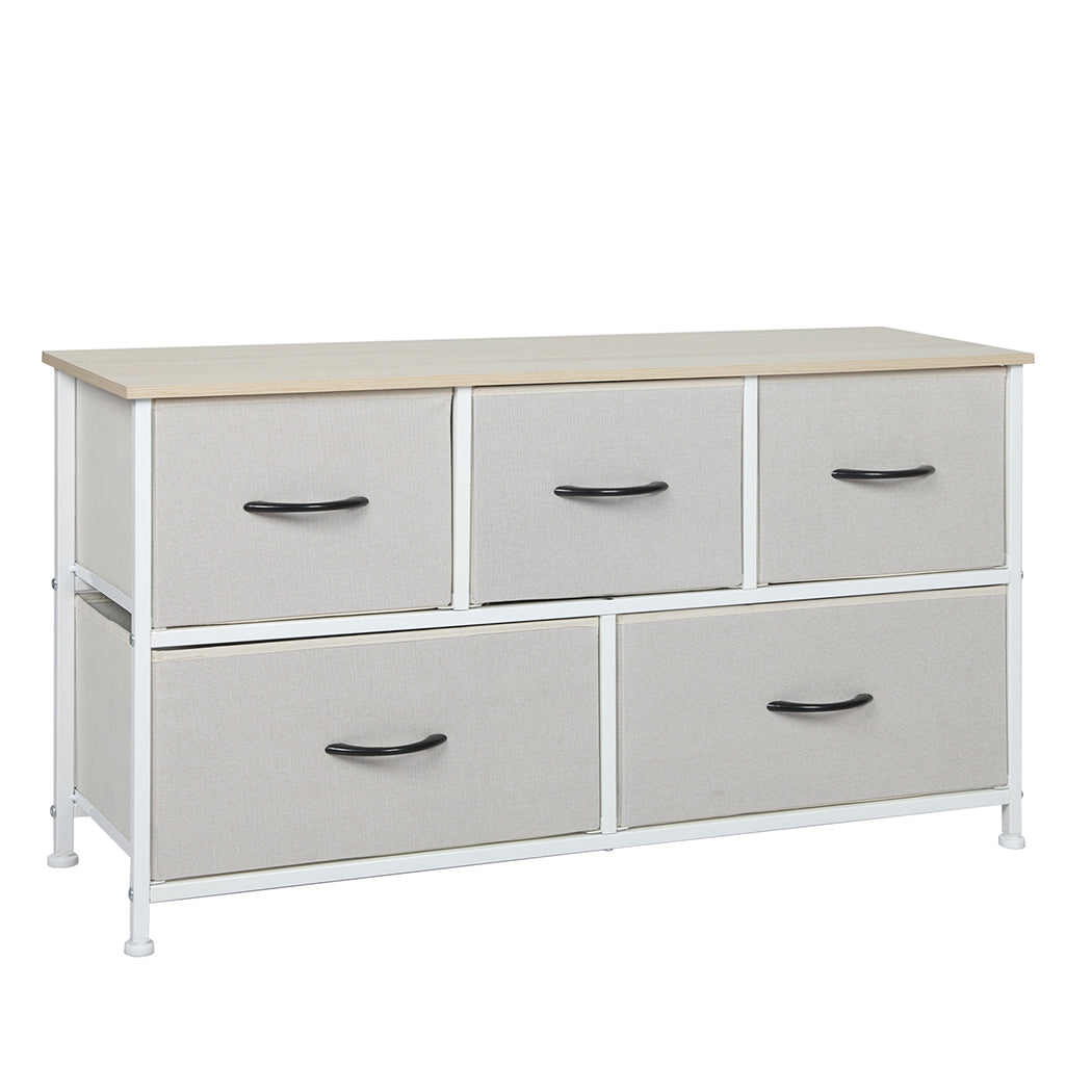 Levede Storage Cabinet Tower Chest Beige-1954802982222696448