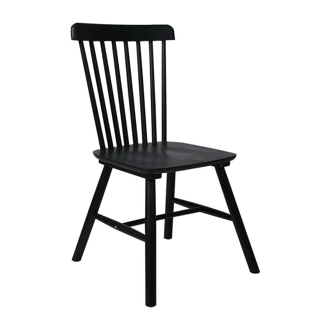 Levede 2x Dining Chairs Kitchen Winsor Black-1954802978070335488