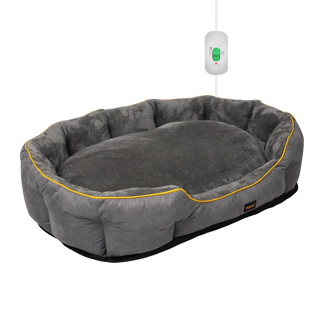 PaWz Electric Pet Heater Bed Heated XL Grey X-Large-1954802544337358848