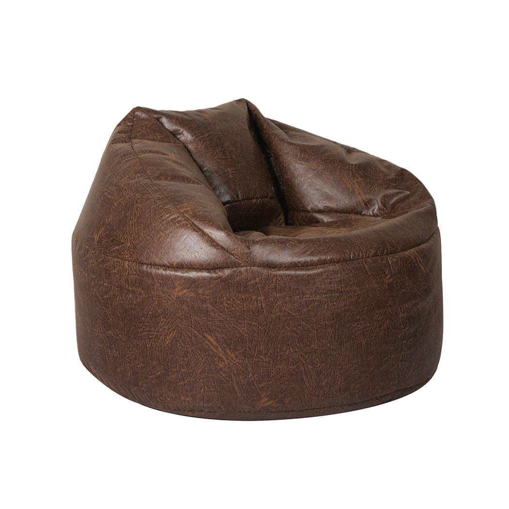 Marlow Bean Bag Chair Cover PU Couch Brown-1973194021832626176