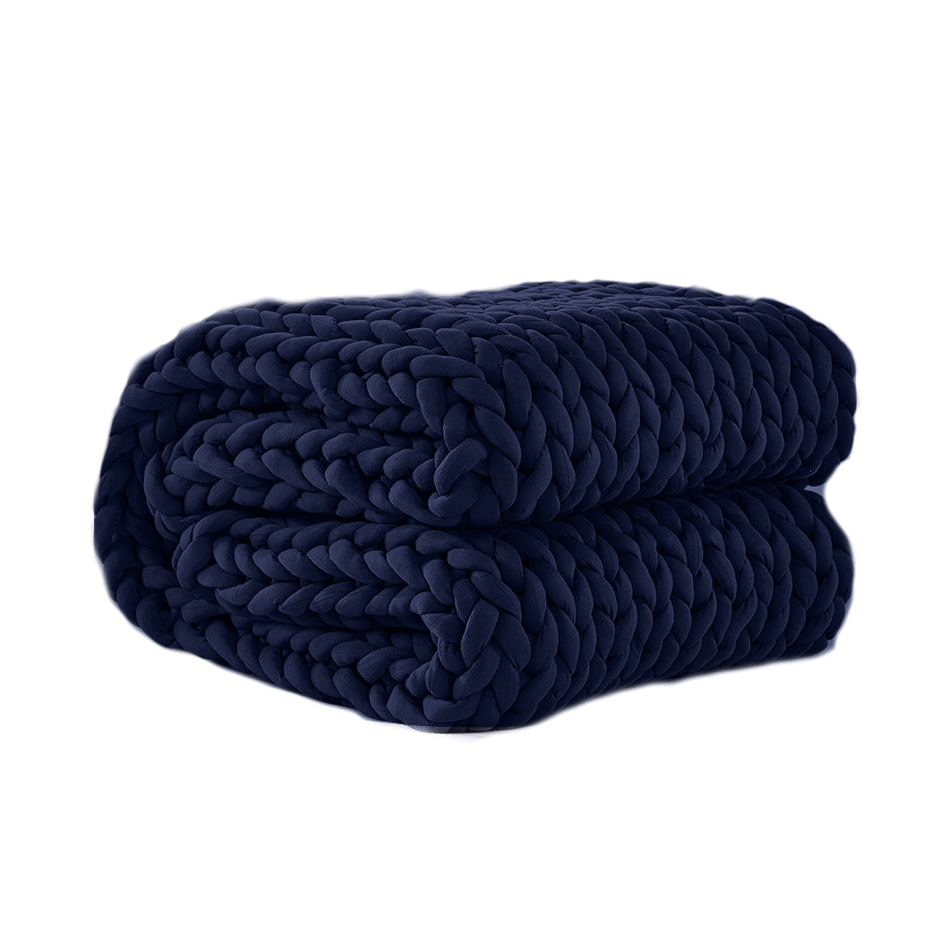Dreamz Knitted Weighted Blanket Chunky Navy Kids-1910113227287695360