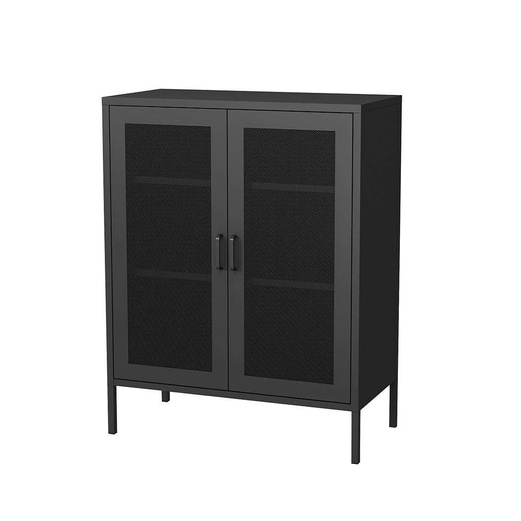 Levede Storage Cabinet Steel Kitchen Black-1954802986257616896
