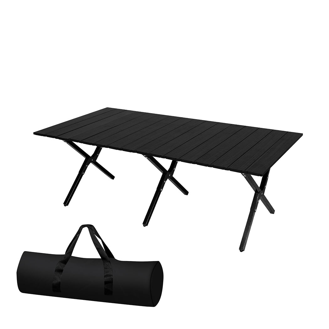 Levede Folding Camping Table Portable Black-1910112917345406976