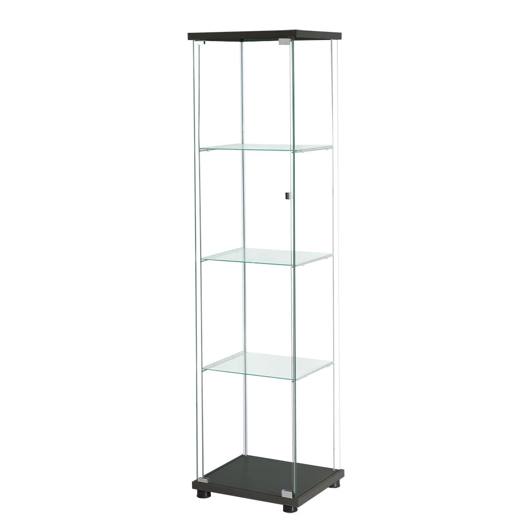 Stacked Display Storage Cabinet Glass Black-1954803004075020288