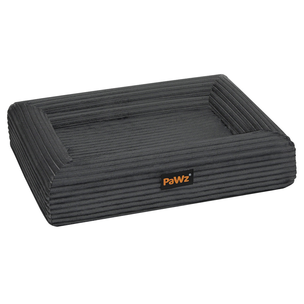 Pawz XL Size Orthopedic Dog Bed with Corduroy Removable Cover Waterproof Washable Grey-1973193548052434944