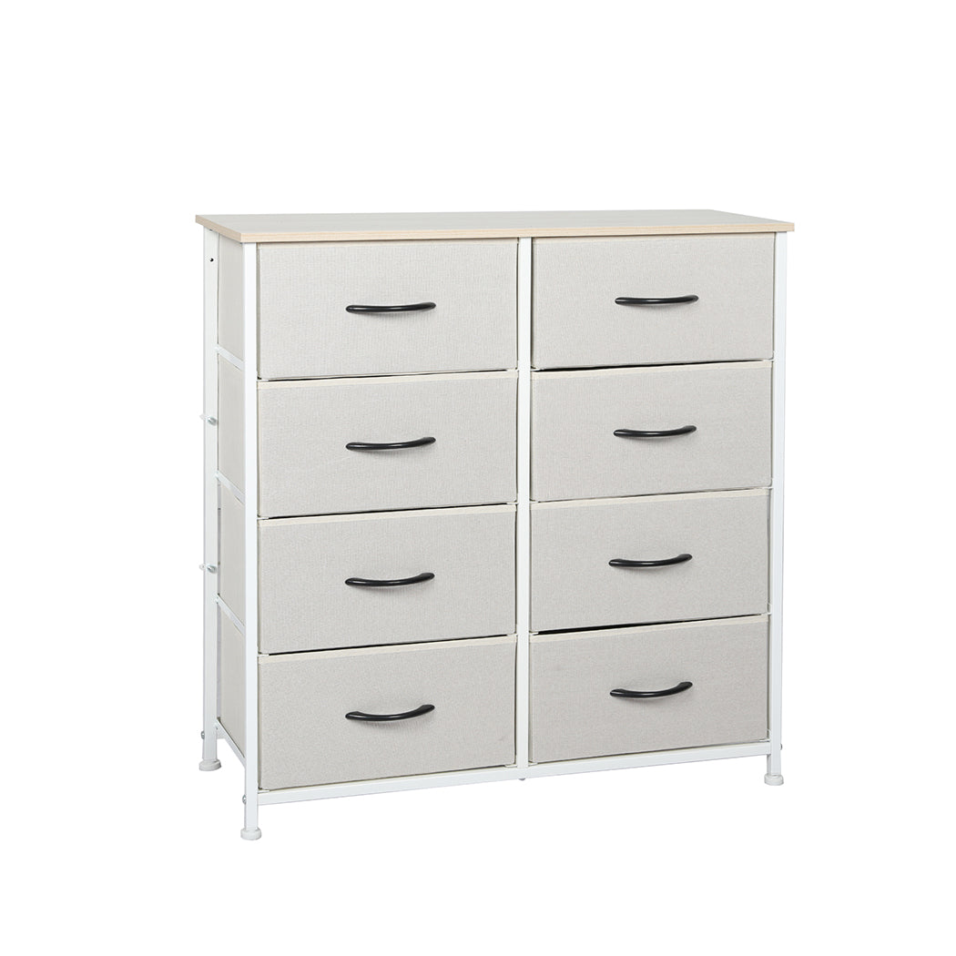 Levede Storage Cabinet Tower Chest of Drawers Dresser Tallboy 7 Drawer Beige