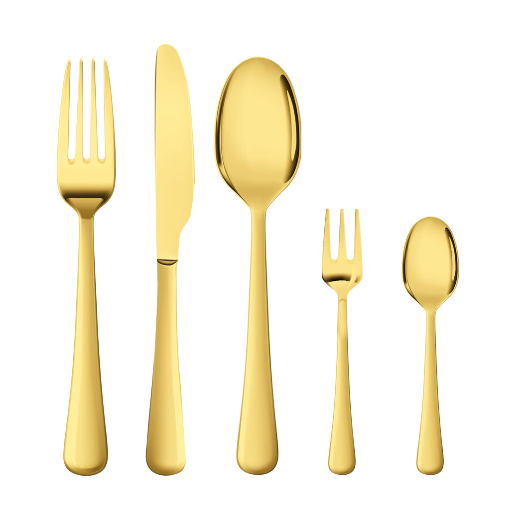 Stainless Steel Cutlery Set Travel Knife Gold-1910113167342702592