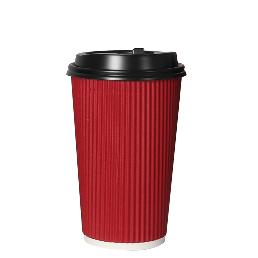 100 Pcs 16oz Disposable Takeaway Coffee Red-1910113172828852224