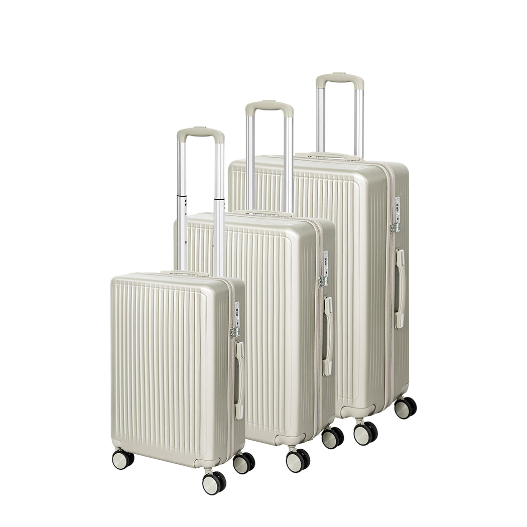 Slimbridge Luggage Suitcase Trolley White 3pc 20"+24"+28"-1910112845371150336