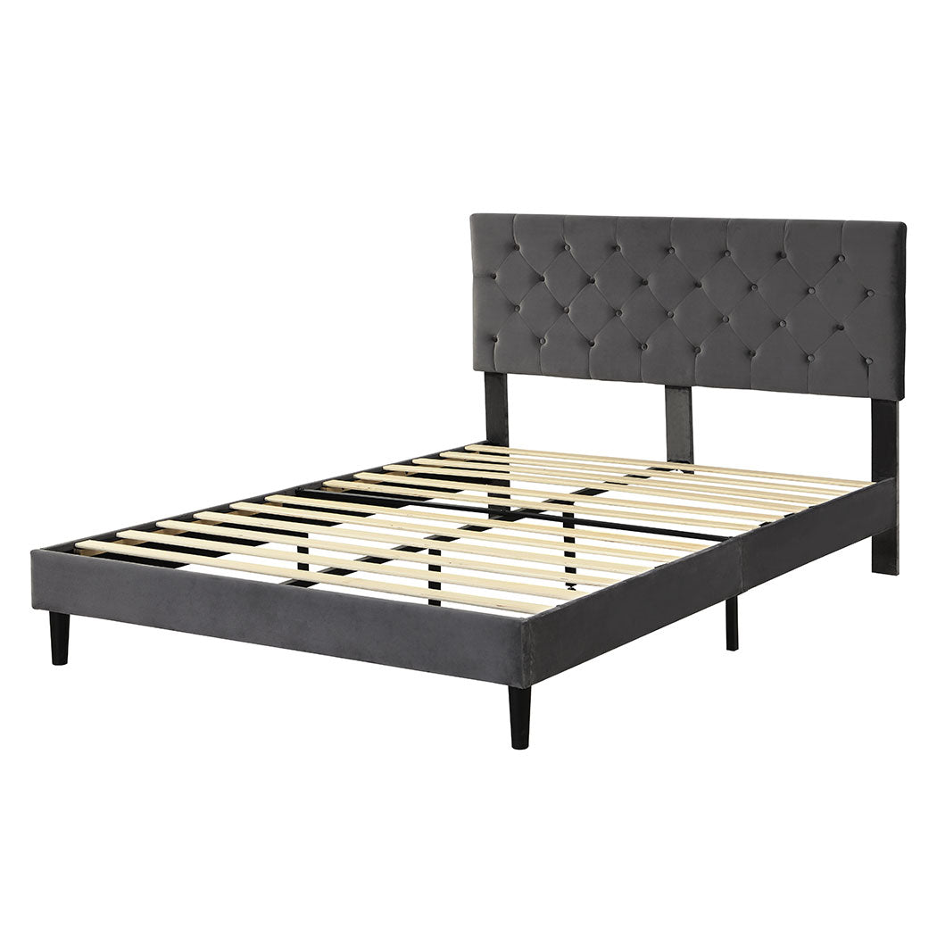 Levede Bed Frame Double Size Mattress Grey-1954802930125246464