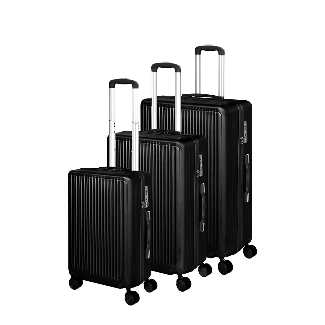Slimbridge Luggage Suitcase Trolley Black 3pc 20"+24"+28"-1954802820515500032