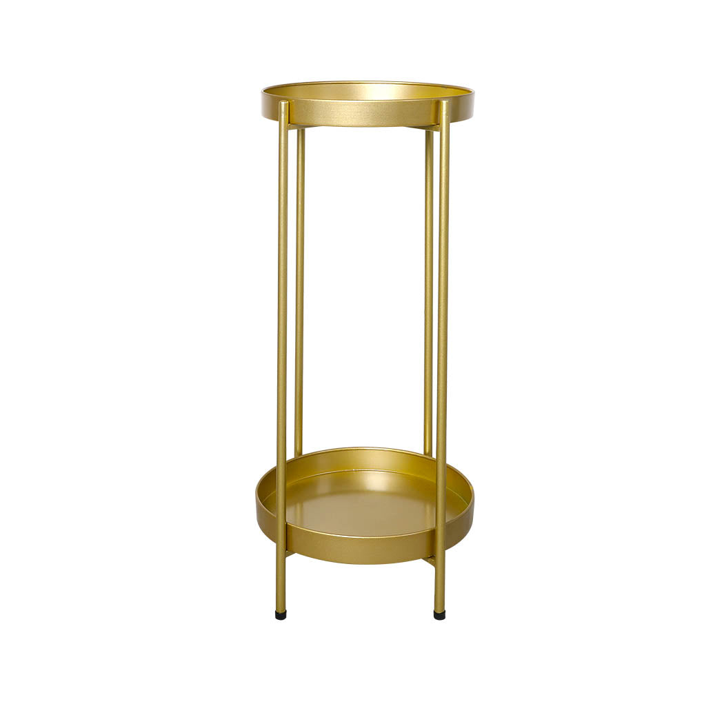Levede 2 Tier Plant Stand Outdoor Indoor Gold Large-1954802665825374208