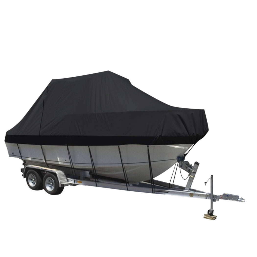 Boat Cover 19 FT Trailerable Weatherproof Black 19FT-1919892918374633472