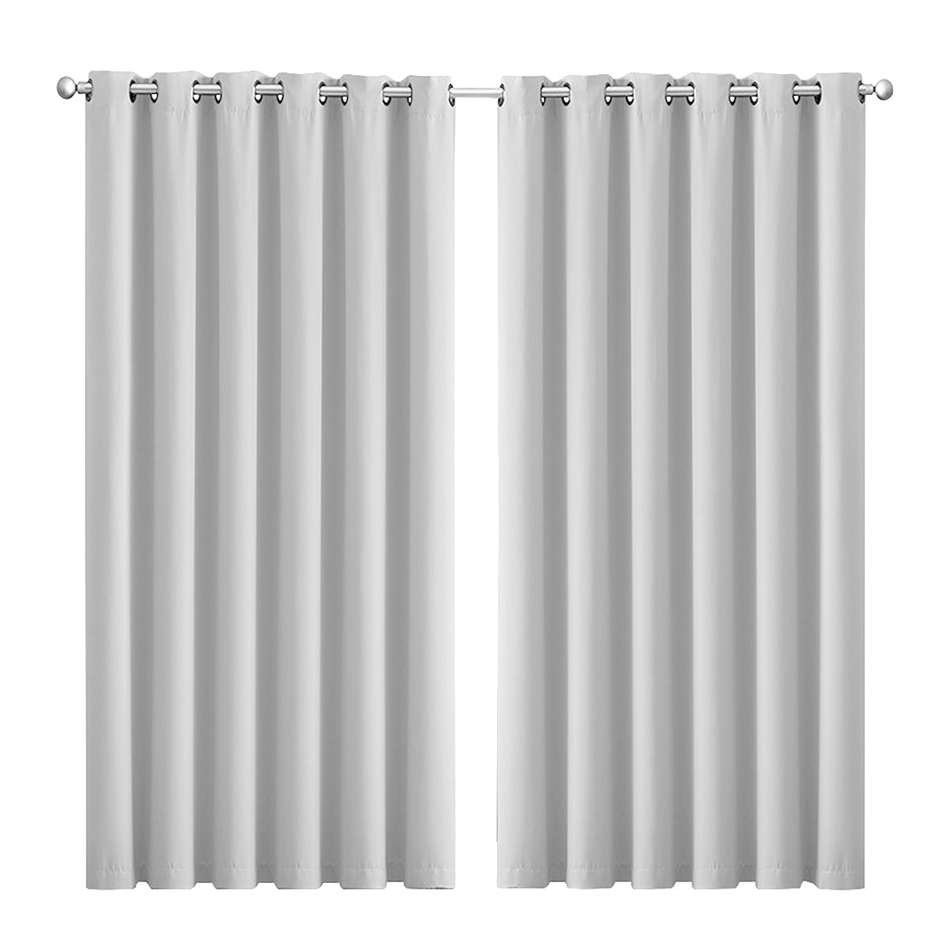 2x Blockout Curtains Panels 3 Layers Grey-1937319839576231936