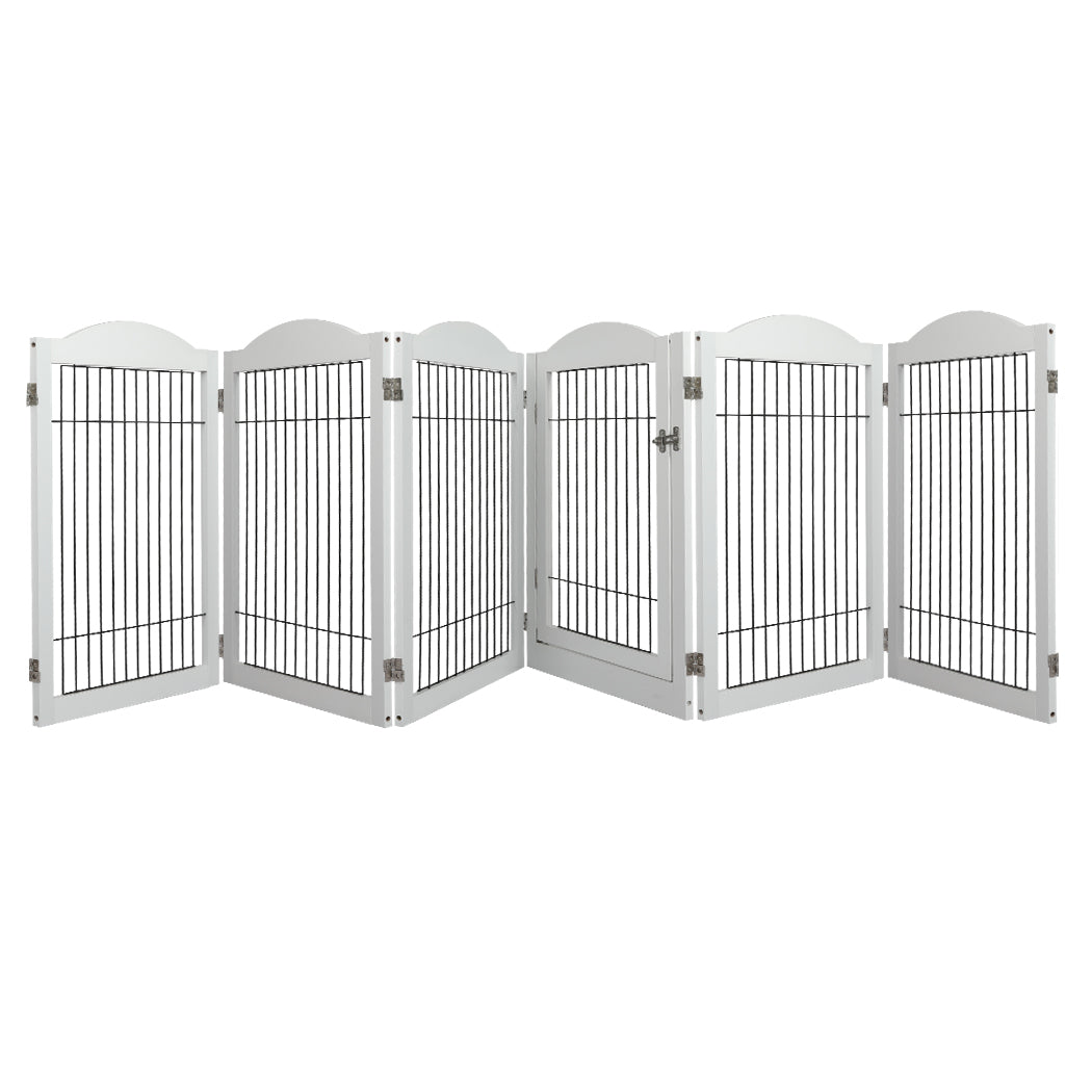 PaWz 6 Panels Pet Dog Playpen Puppy White-1954802560535760896