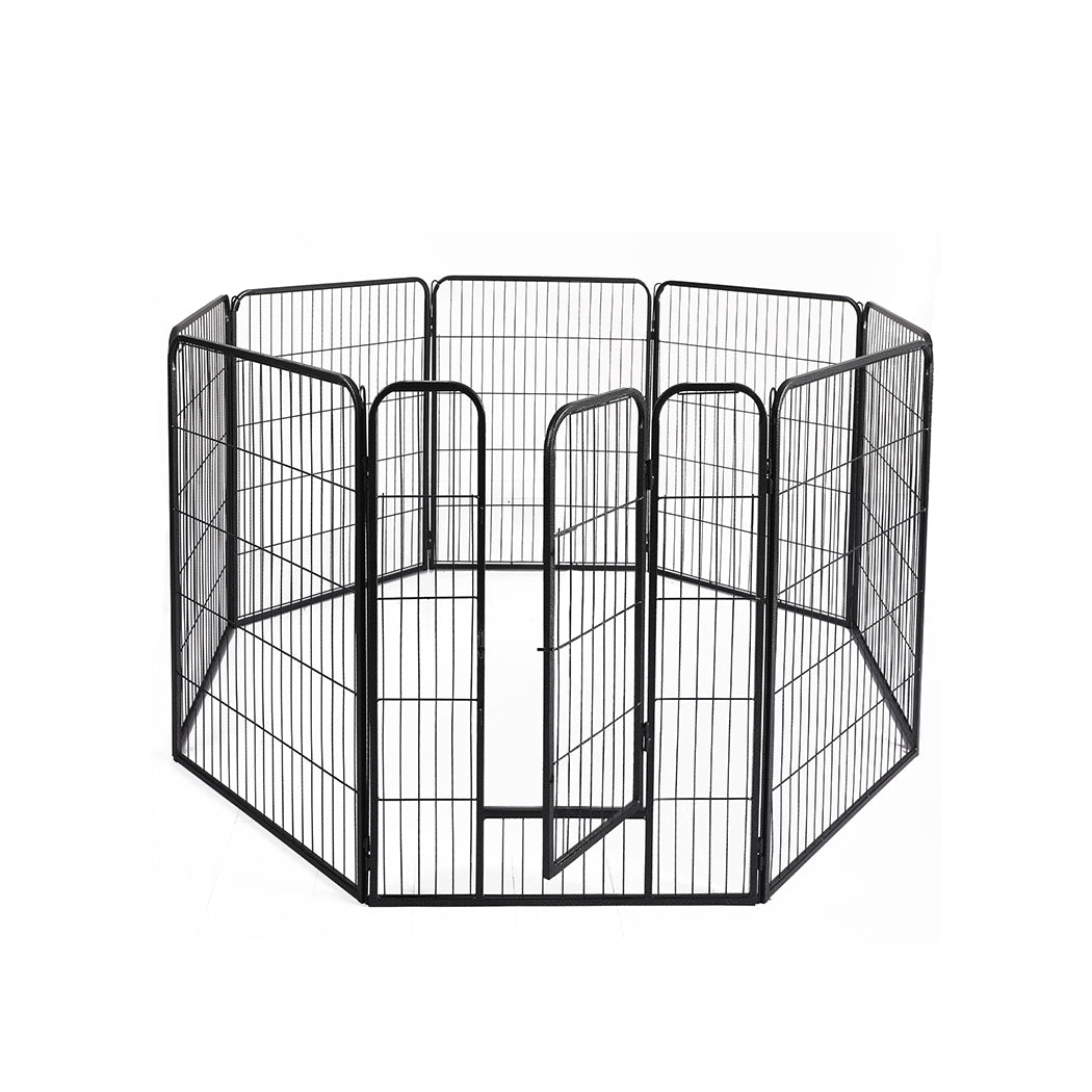 PaWz 8 Panel Pet Dog Playpen Puppy Exercise Black 2.5kg Venison-1954803024455143424