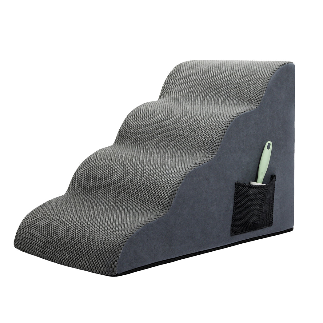 Pawz 4 Steps Pet Stairs Dog Ramp High Density Foam Grey-1973193549600133120
