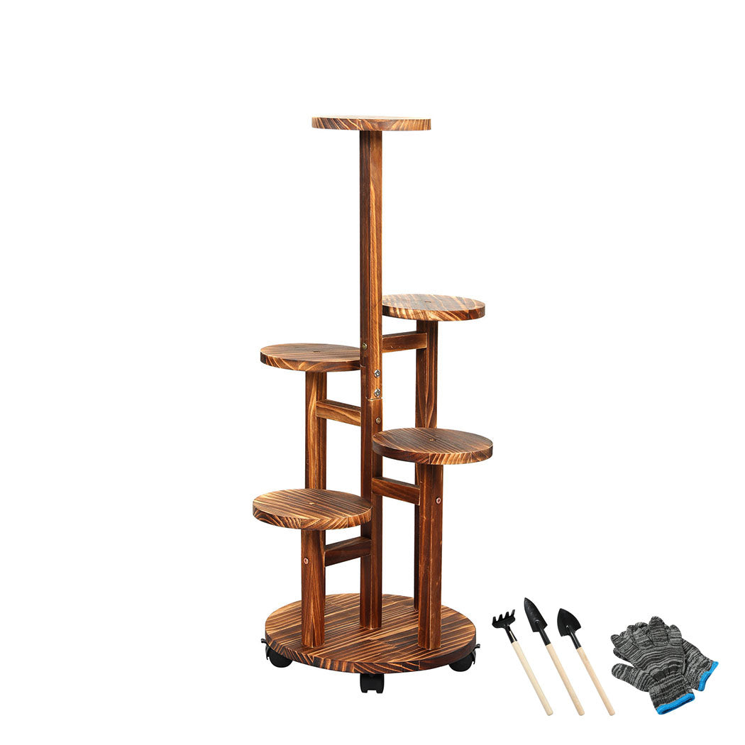 Levede 4-Tier Plant Stand Wood Wooden-1910112311415279616