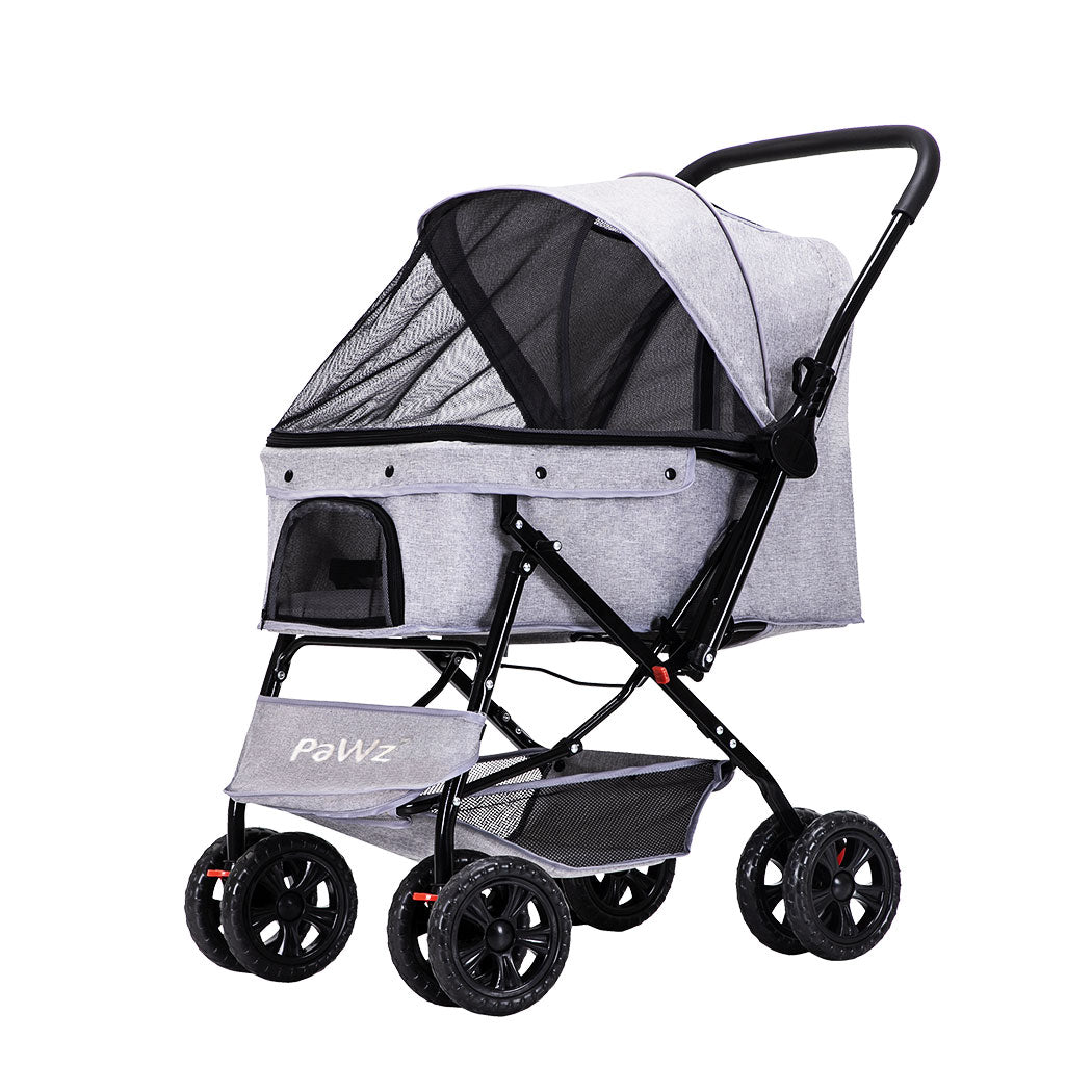 PaWz Pet Stroller Pram Dog Carrier Trailer Grey-1910112546027868160