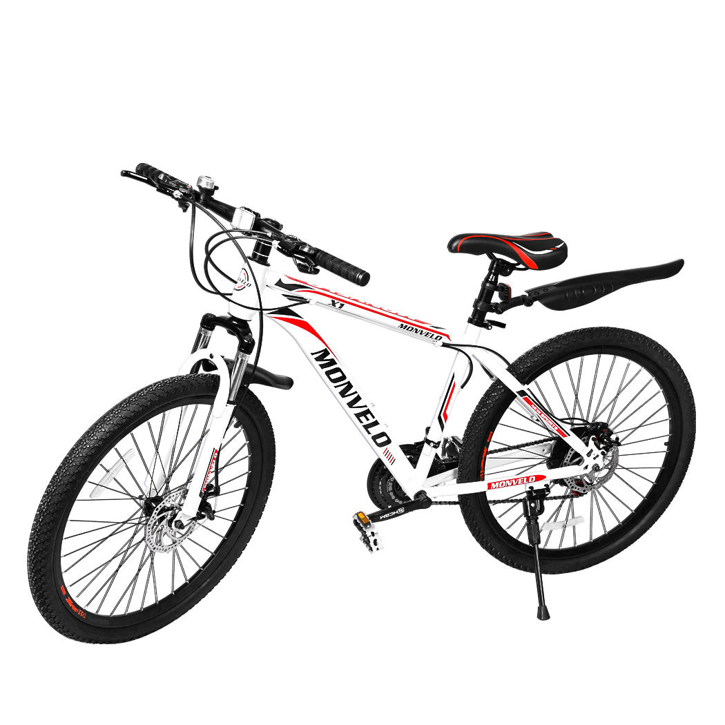 Monvelo 21 Speed 27.5'' Mountain Bicycle Black,Red,White-1919892835025424384