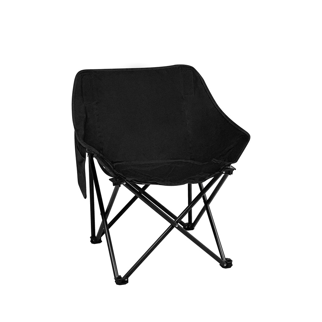 Levede Folding Camping Moon Chair Lightweight Black-1910112920105259008