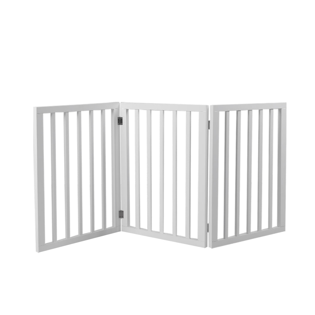 Wooden Pet Gate Dog Fence Retractable White 2000x 3MM-1910112968033570816