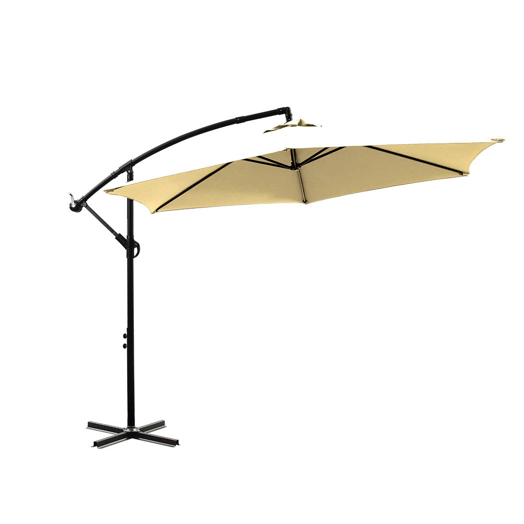 Mountview 3M Outdoor Umbrella Cantilever Beige Without Base-1954802870608072704