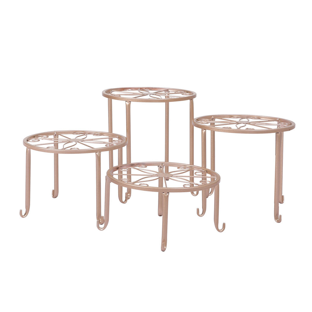 4 x Levede Metal Plant Stand Outdoor Rose Gold-1910112294122164224