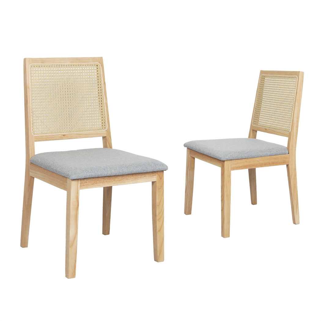 Levede 2x Rattan Dining Chair Solid Wood Lounge-1954802458693865472
