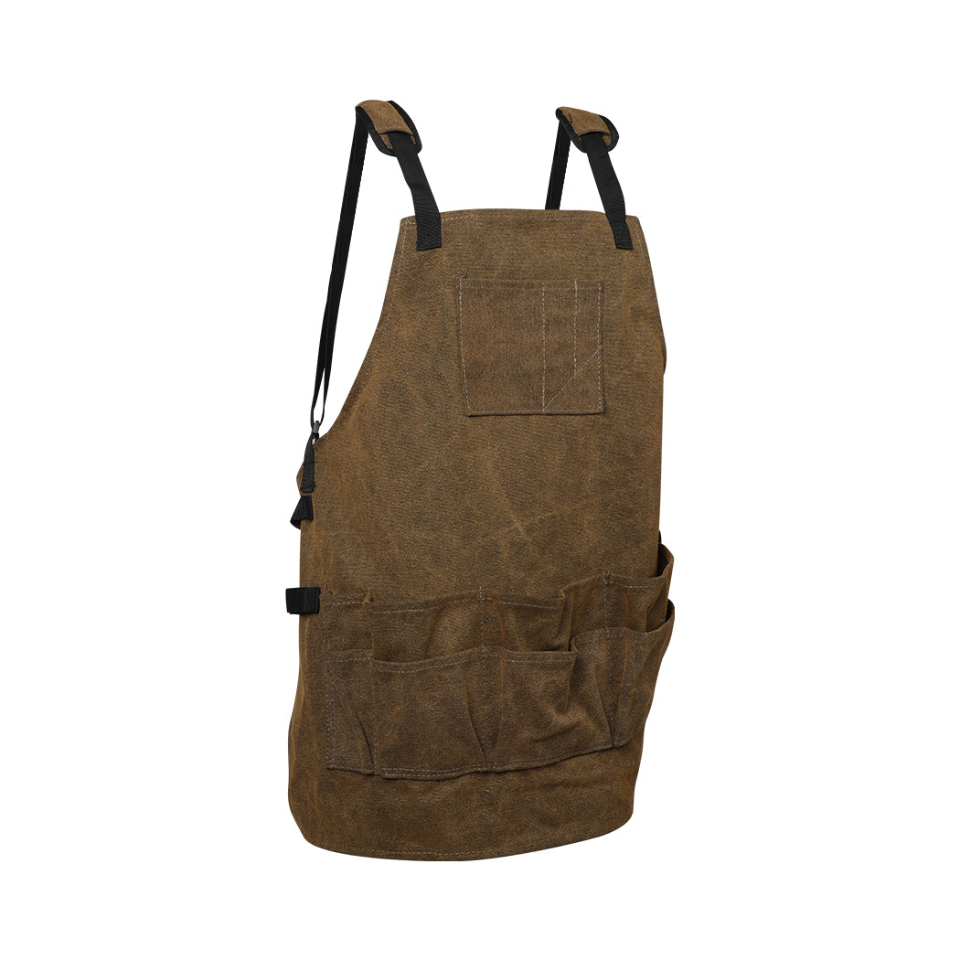Waxed Canvas Tool Apron Adjustable Workshop-1954802955249127424