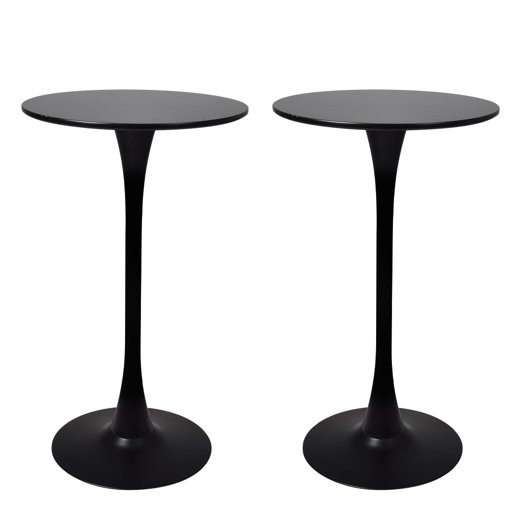 Levede 2x Round Bar Table Pub Tables Black-1954802994553950208