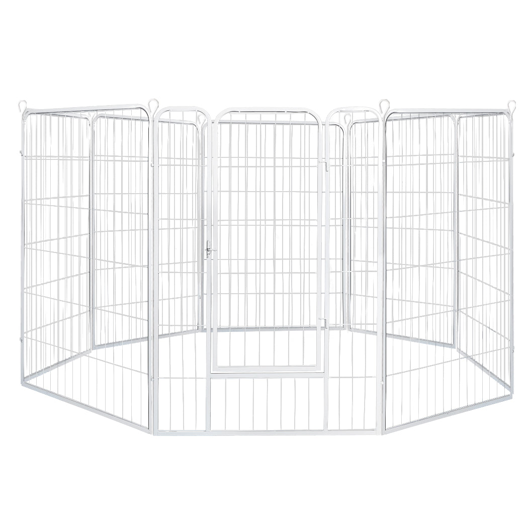PaWz 8 Panel 48'' Pet Dog Playpen Puppy White 4kg chicken-1973193828466823168