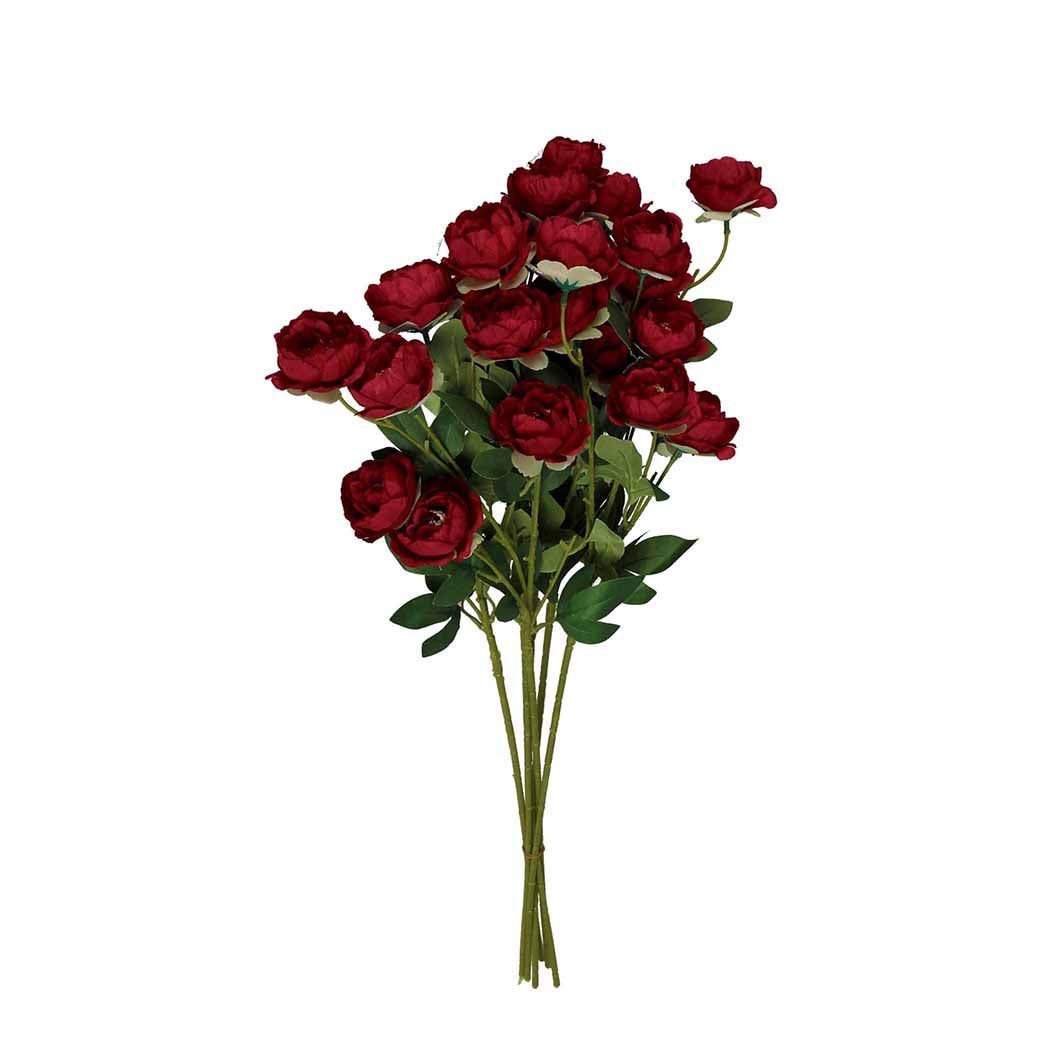 Lambu Artificial Flowers Silk Roses Burgundy-1910112530756407296