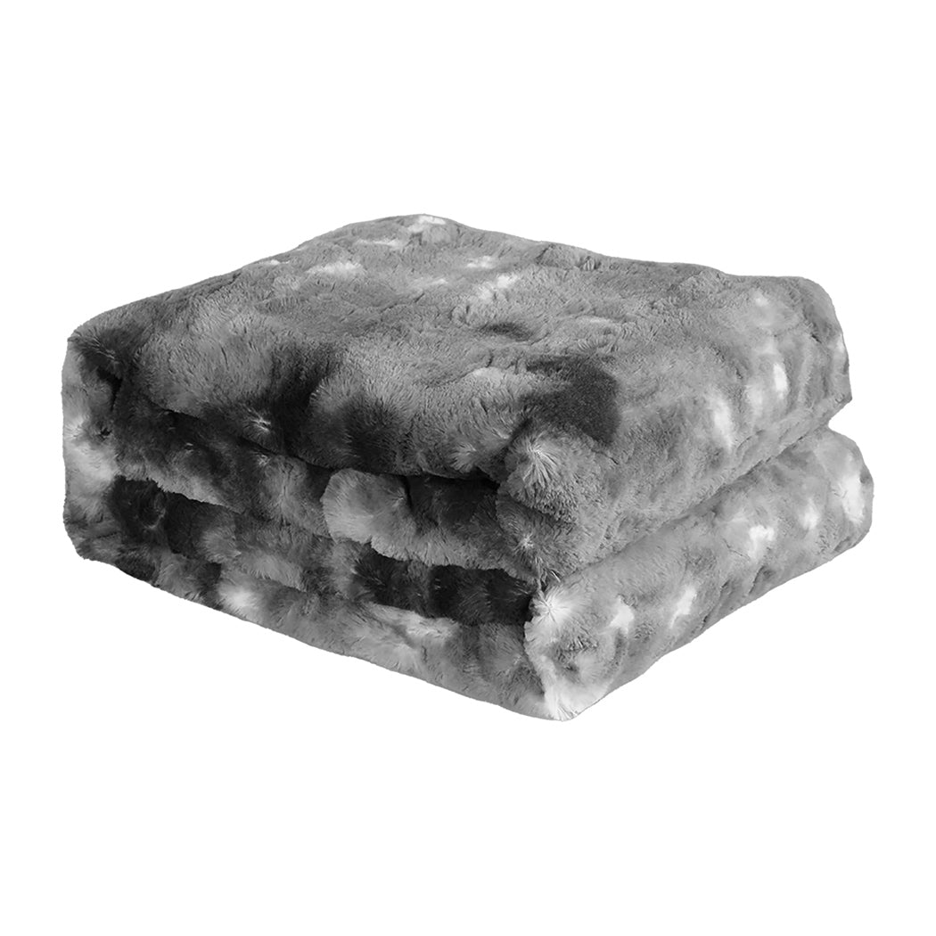 Dreamz Luxury Tie-dyed Blanket Grey 127cm x 152cm-1954802367421616128