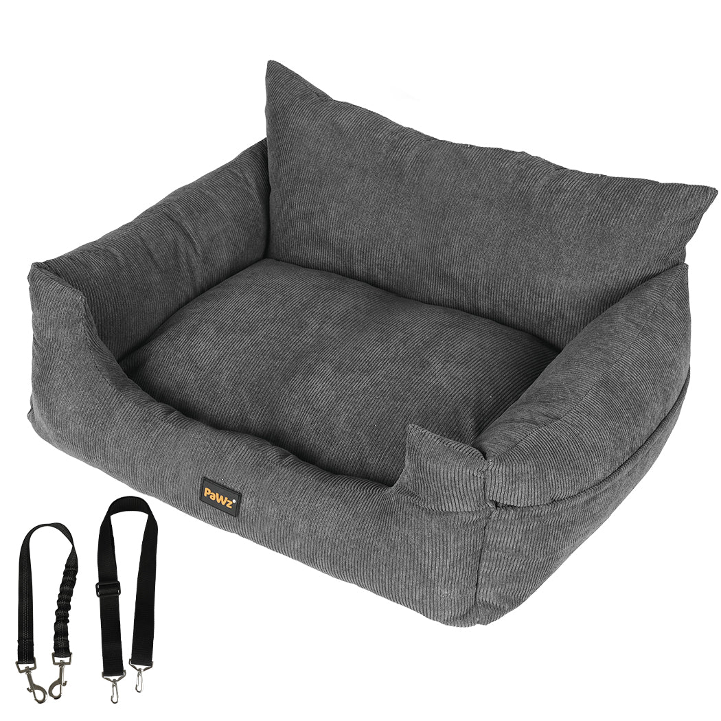 PaWz Pet Car Booster Seat Dog Protector L Grey Large-1954802559369744384