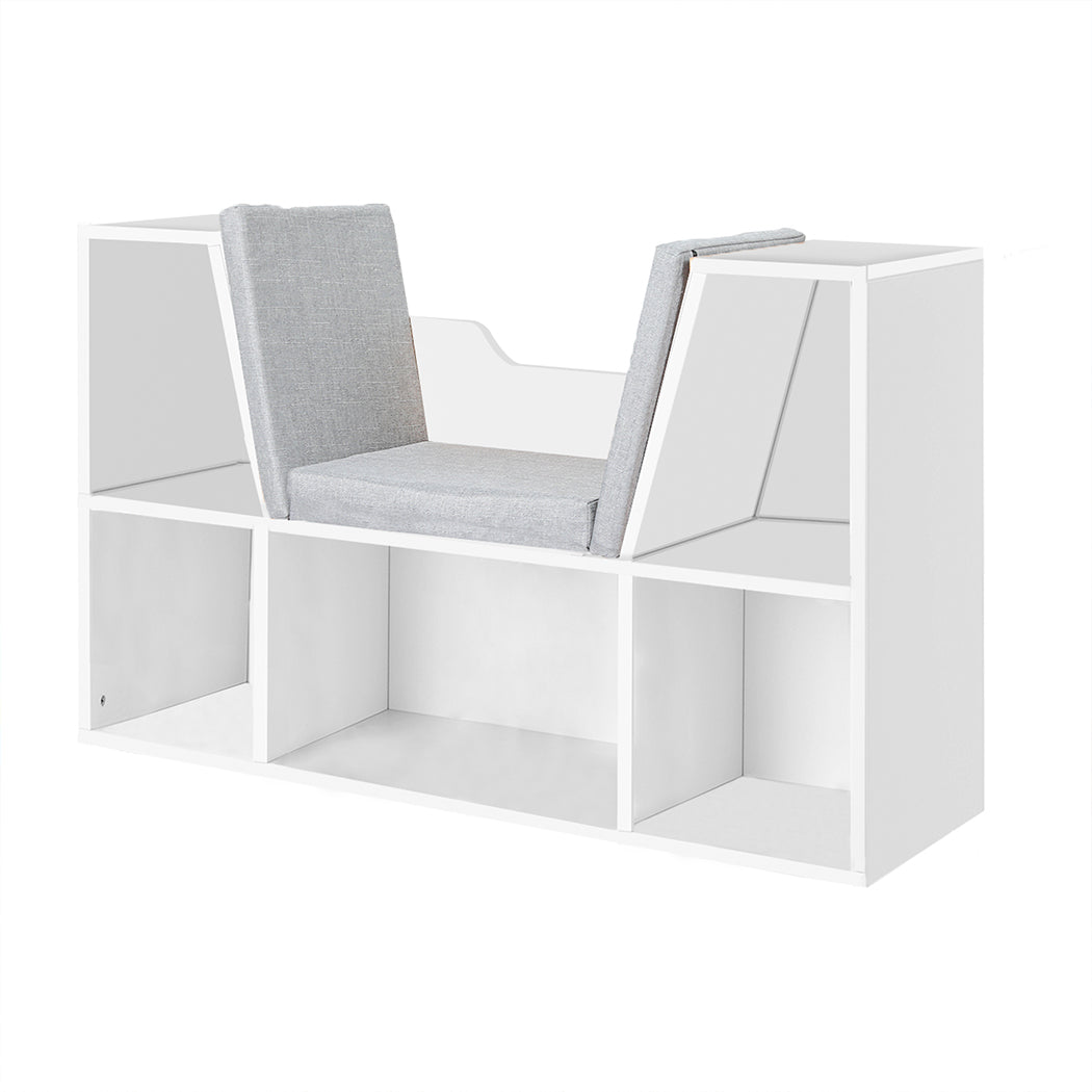 Levede Kids Bookcase Toys Box Shelf White-1910112556471685120