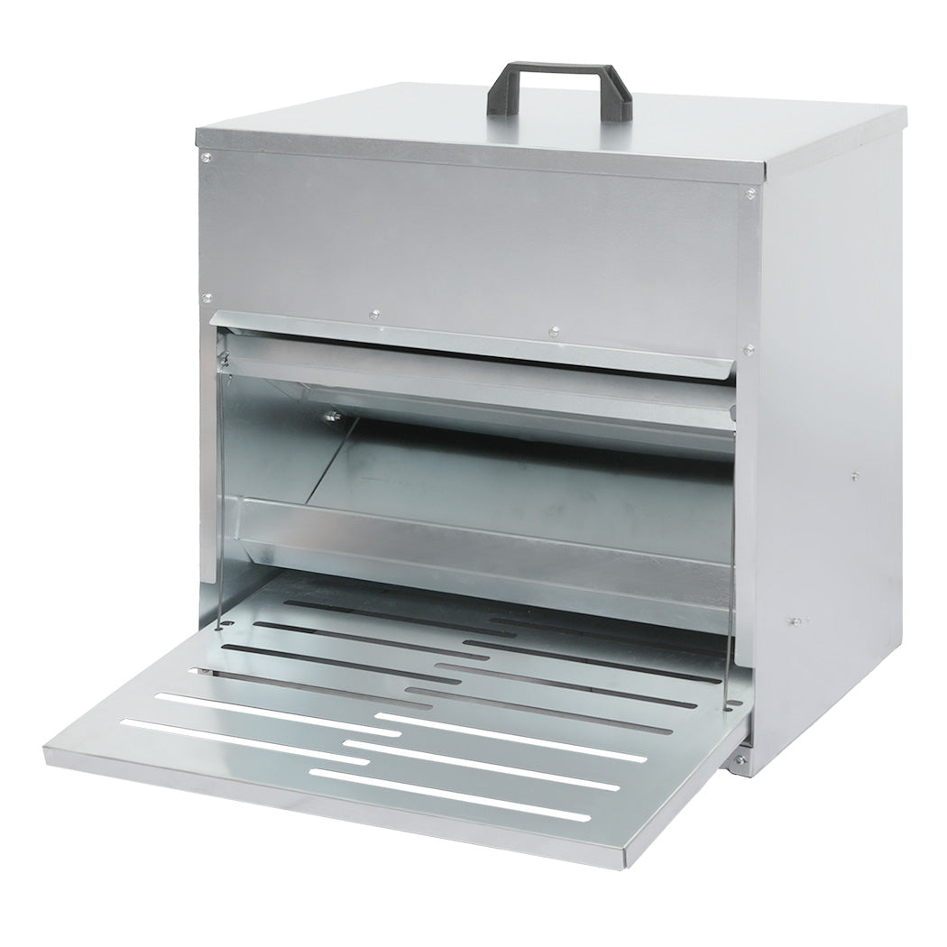 PaWz 10KG Auto Chicken Feeder Dispenser Galvanised Steel-1954802454285651968