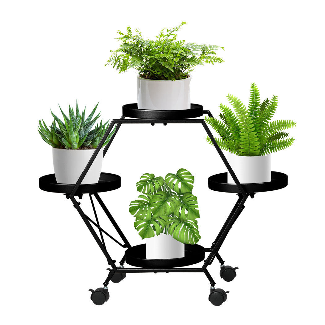 Levede Plant Stand Garden Outdoor Indoor Black-1910112304096219136