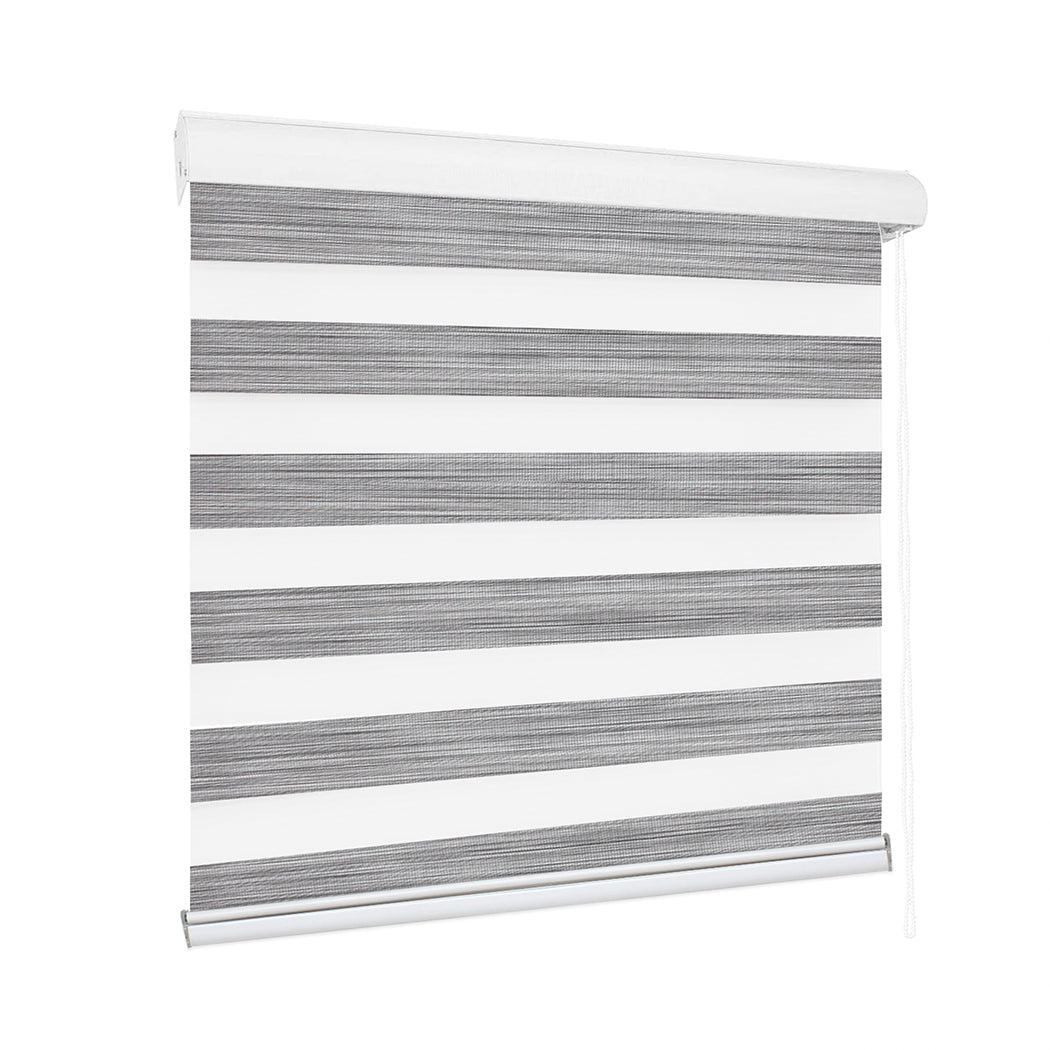 Marlow Blackout Zebra Roller Blind Curtains 210x210 Grey-1954802974027026432