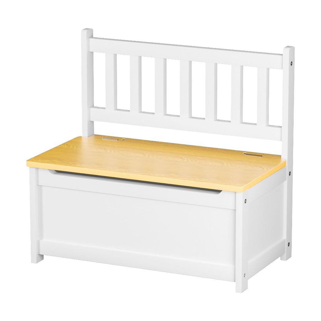 Levede 2-In-1 Kids Toys Storage Bench Box Wooden Chair-1973193545166753792