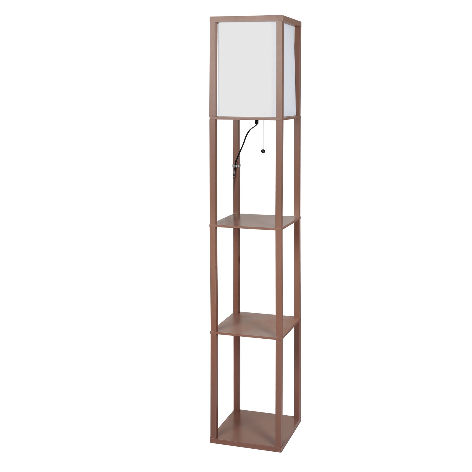 EMITTO LED Floor Lamp with Storage Shelf Brown-1954802834549641216