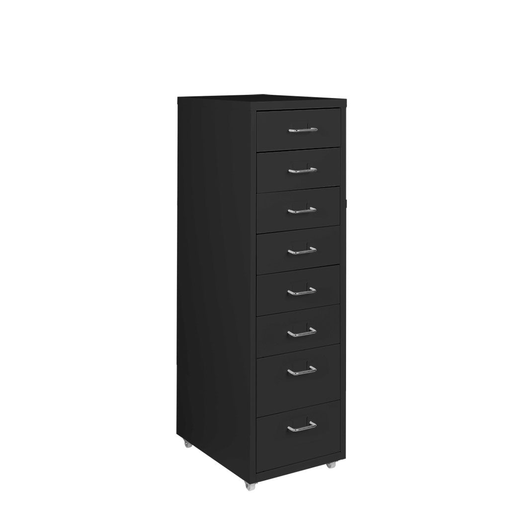 Levede 8 Drawer Office Cabinet Drawers Black-1954802725078306816