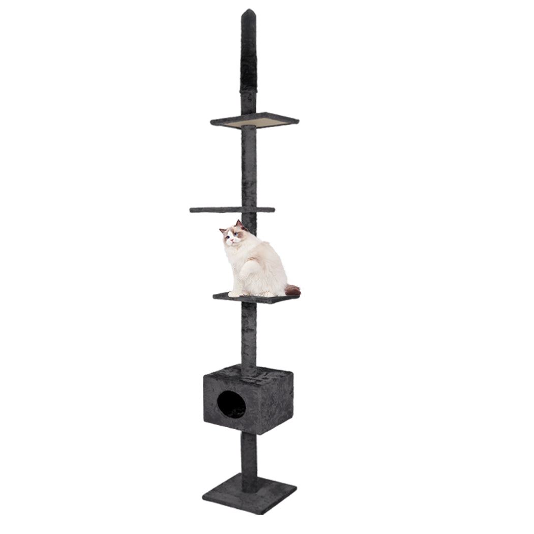 PaWz Cat Scratching Post Tree Condo Grey-1954802542730940416