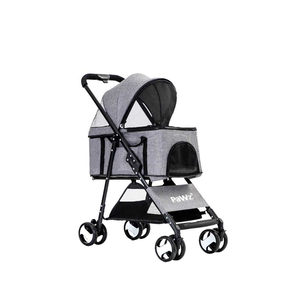 PaWz Large Pet Stroller Dog Cat Travel Grey-1954802606580830208