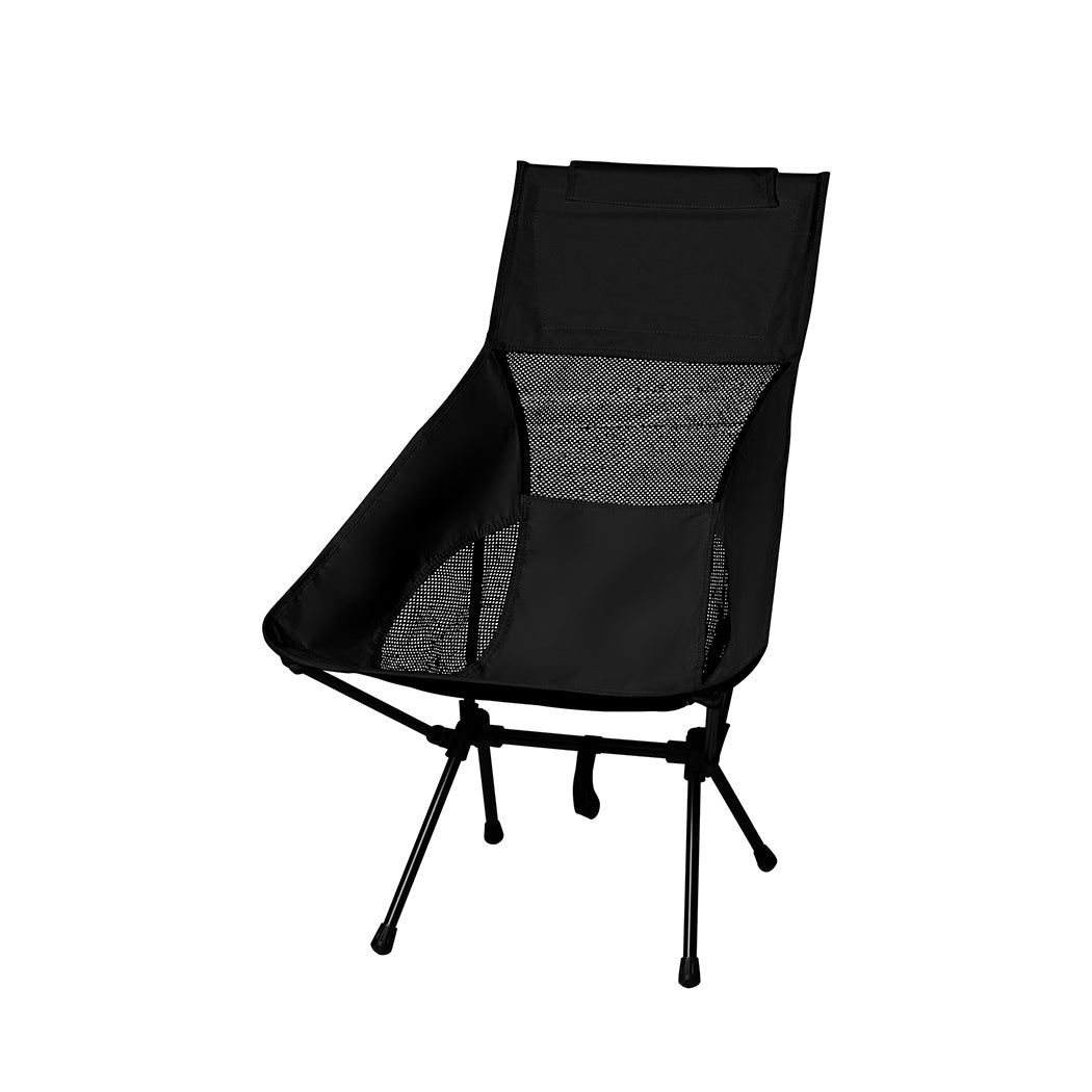 Levede Camping Chair Folding Outdoor Large Black-1954802882733805568
