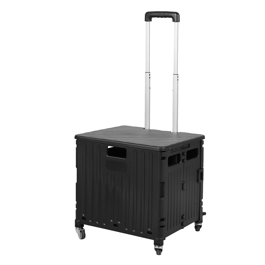 Folding Shopping Trolley Cart Portable Black-1954802609630089216