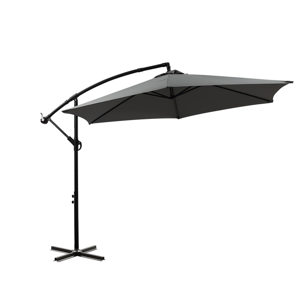 Mountview 3M Outdoor Umbrella Cantilever Grey Without Base-1954802871002337280