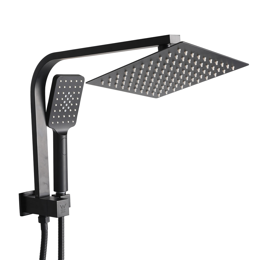High Pressure Shower Head Set Rain Square Black-1910113120211308544